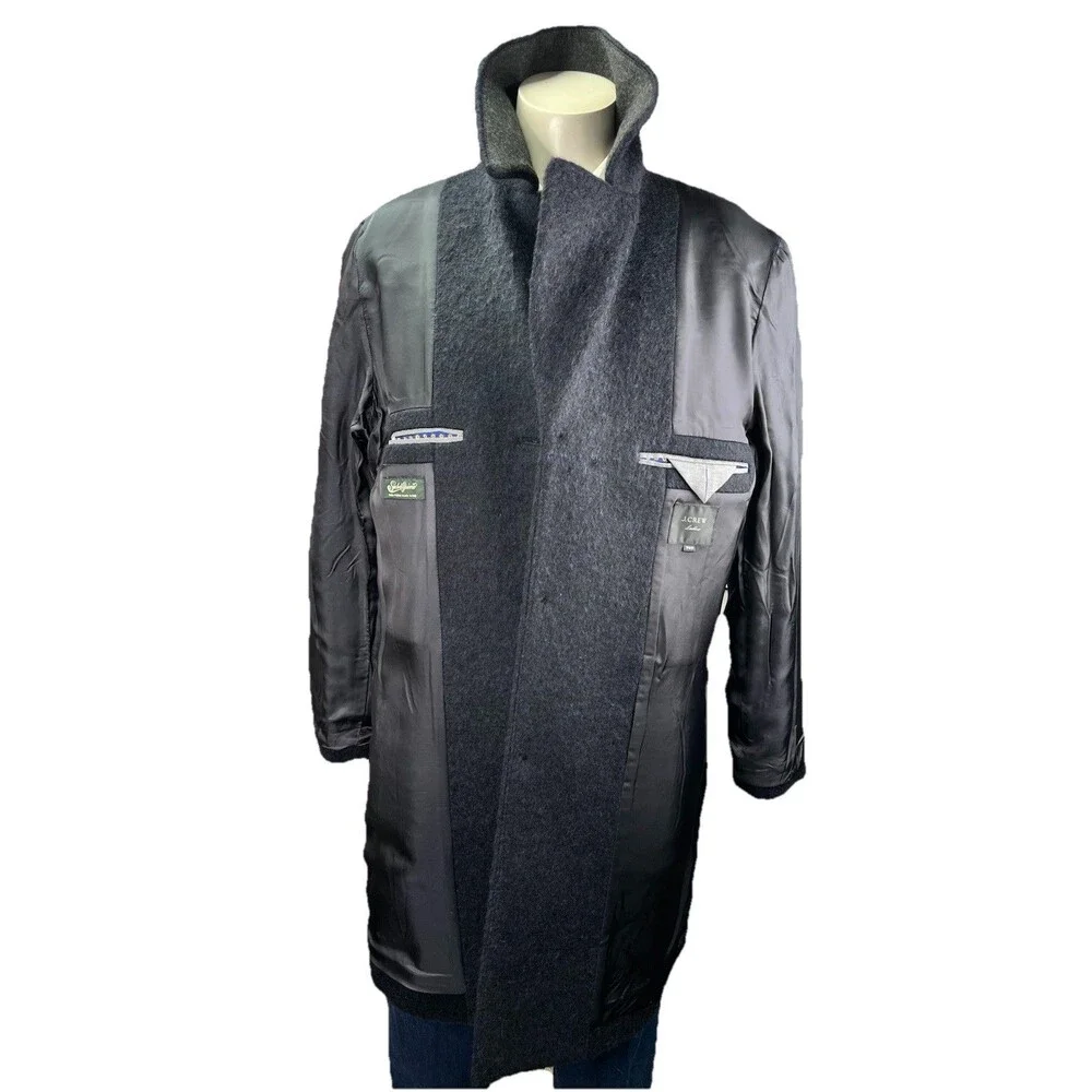J.Crew Ludlow Men 38S Topcoat Heavyweight Italian Wool Navy Overcoat Peacoat